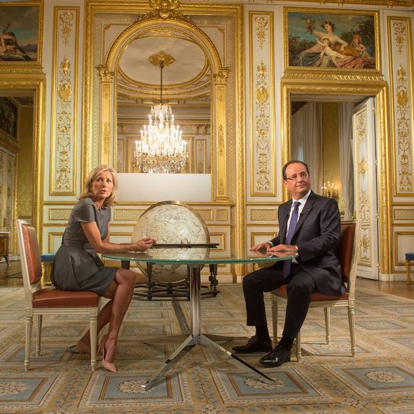 François Hollande interrogé par Claire Chazal, le 15 septembre 2013, depuis l'Elysée.