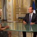 François Hollande interrogé par Claire Chazal, le 15 septembre 2013, depuis l'Elysée.