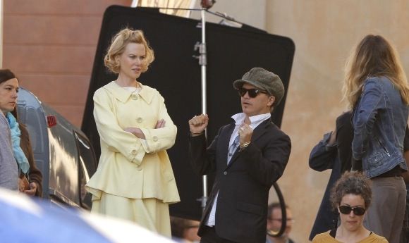 Olivier Dahan avec Nicole Kidman  sur le tournage de "Grace de Monaco"