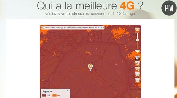 Sur son site, Orange annonce une couverture totale de Paris en 4G. Mais selon l'UFC, elle n'est que de 79,3%.