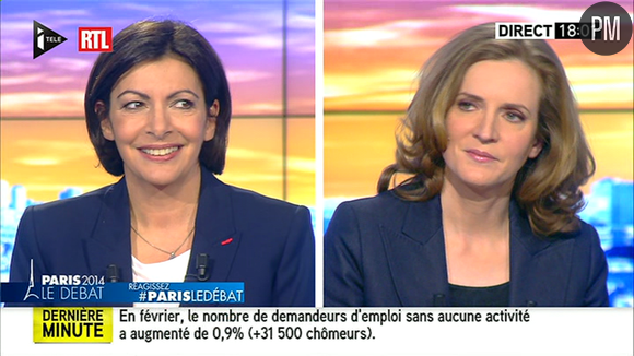 Le débat Hidalgo/NKM sur i-TELE le 26 mars 2014.