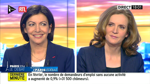 Audiences : 299.000 téléspectateurs pour le débat NKM/Hidalgo sur i-TELE