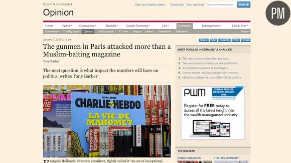 Le "Financial Times" évoque l'attitude "stupide" de "Charlie Hebdo"