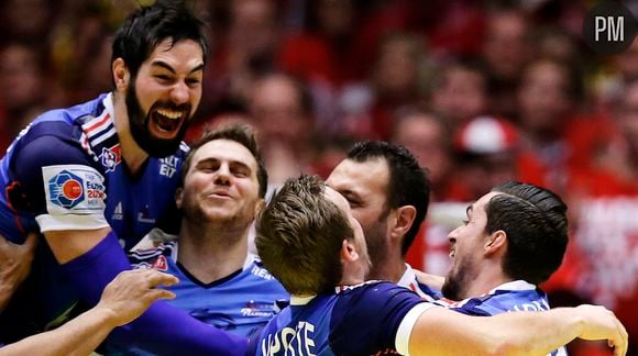 L'équipe de France de handball après sa victoire de l'Euro en 2014