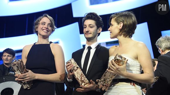 Adèle Haenel, Pierre Niney et Kristen Stewart lors de la 40ème Cérémonie des César