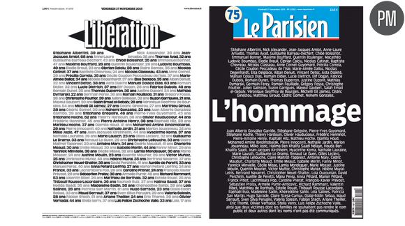 Les Unes hommage dans la presse ce matin.