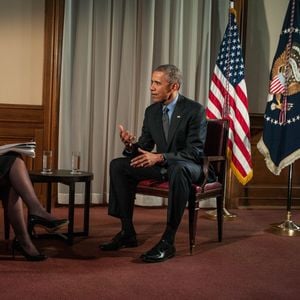 Laurence Haïm et Barack Obama.