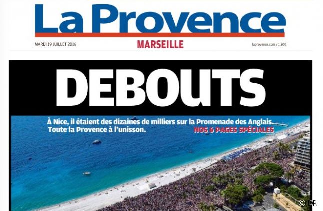 "Debouts" en Une de "La Provence"