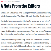 JO de Rio 2016 : "The Daily Beast" retire son article sur les athlètes gay