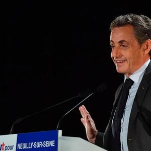 Nicolas Sarkozy lors d'un meeting hier