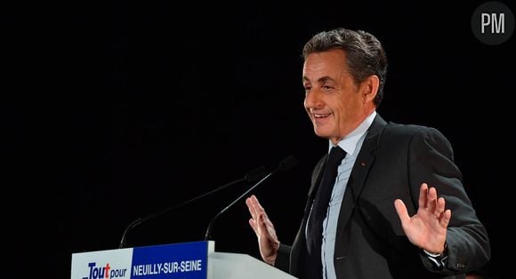 Nicolas Sarkozy lors d'un meeting hier