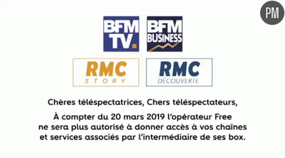 Un message diffusé sur l'antenne de BFMTV le 13 mars 2019.