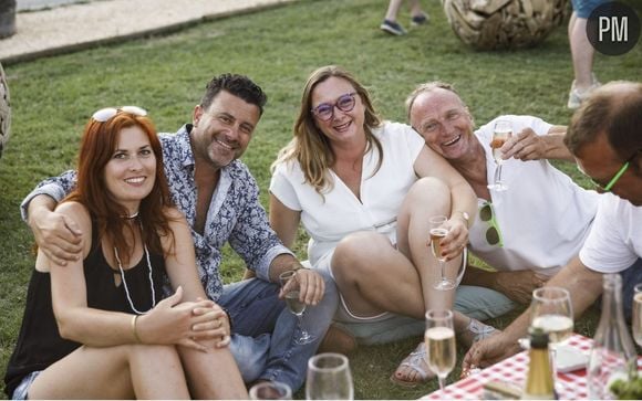 Aurelia, Vincent, Cathy et Gilles, les anciens candidats de l'Amour est dans le pré. 