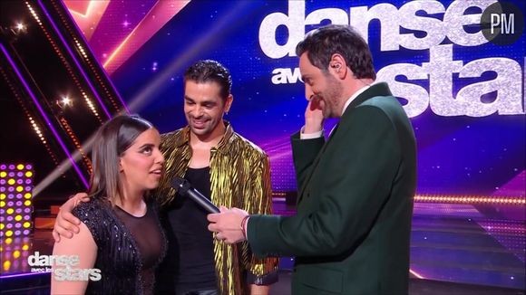 Camille Combal, Inès Reg et Christophe Licata ce vendredi 19 avril 2024 sur le plateau de "Danse avec les stars".