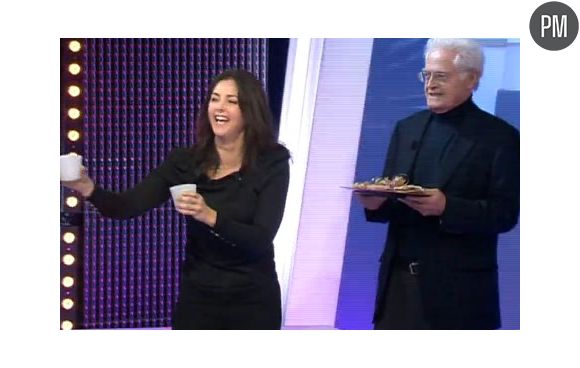 Cristina Reali et Lionel Jospin sur le plateau de "Panique dans l'oreillette"