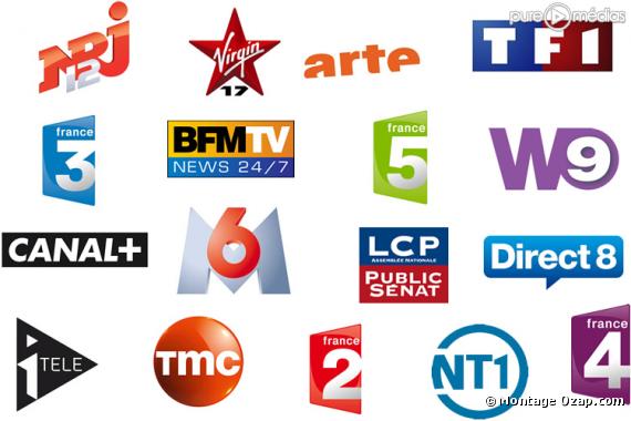 Les 18 chaînes de la TNT gratuite.