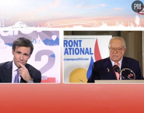 David Pujadas et Jean-Marie Le Pen, le 21 mars sur France 2