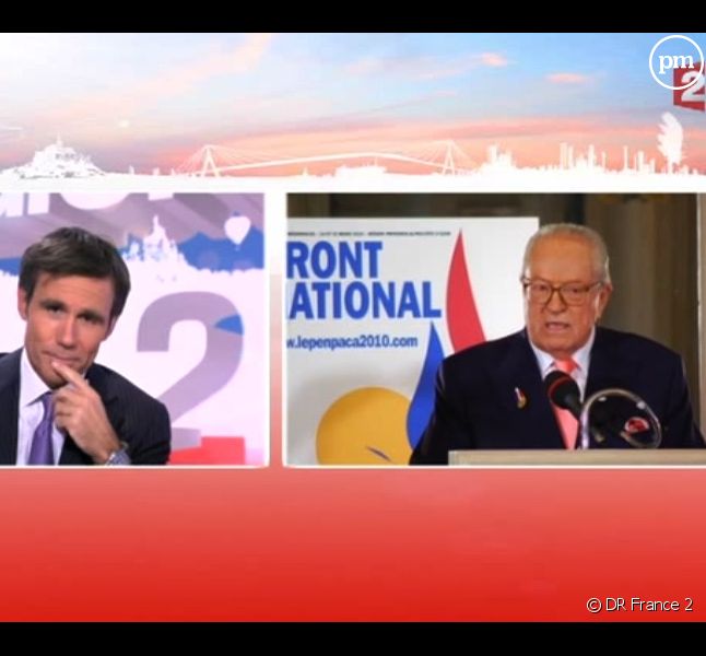 David Pujadas et Jean-Marie Le Pen, le 21 mars sur France 2