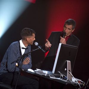 Stromae et Nagui sur le plateau de "Taratata"