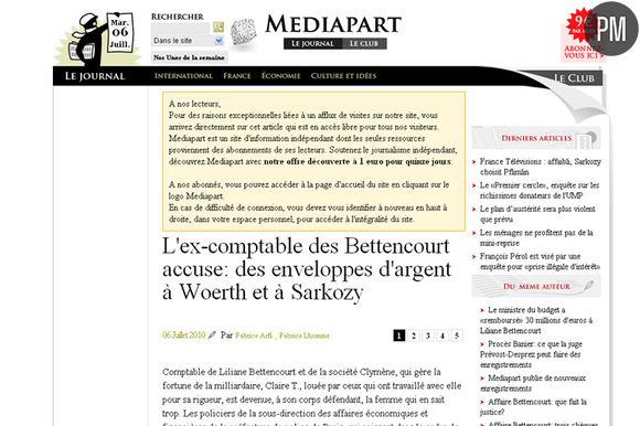 Le site internet Mediapart