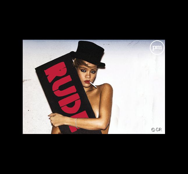 Rihanna sur la pochette de "Rude Boy"