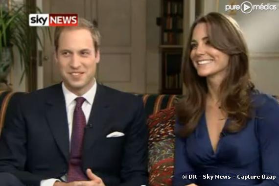 Le prince William et Kate Middleton, le 16 novembre 2010 sur Sky News