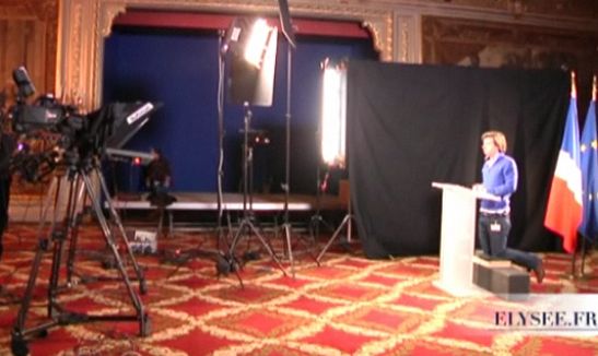 Regardez les coulisses télé des voeux présidentiels
