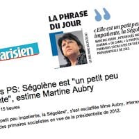 Le PS vole au secours de Martine Aubry après sa petite phrase contre Ségolène Royal