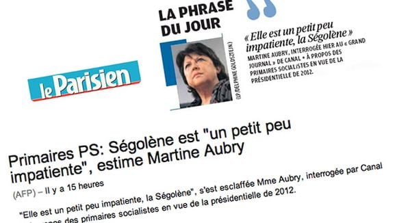 Le PS vole au secours de Martine Aubry après sa petite phrase contre Ségolène Royal