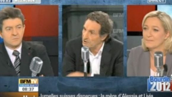 Zapping : Prises de bec en série ce matin entre Jean-Luc Mélenchon et Marine Le Pen sur BFM TV