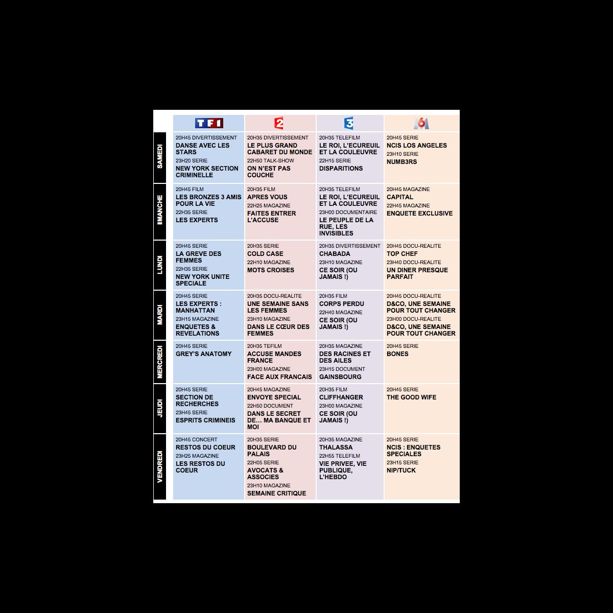 Programme Télé Pour Ce Soir S Il Vous Plaît programme tele semaine 10 - photo - Puremedias