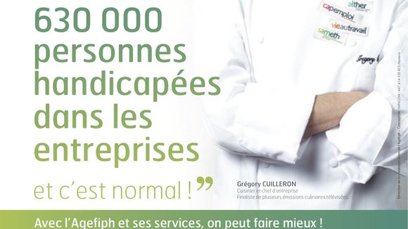 Grégory (Top Chef) dans une pub pour l'emploi des handicapés