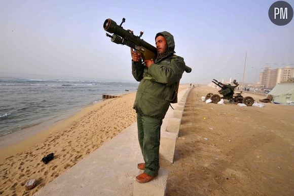 Les forces d'opposition libyenne, dans la ville d'Ajdabiya.