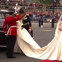 Kate Middleton arrive à l'Abbaye de Westminster