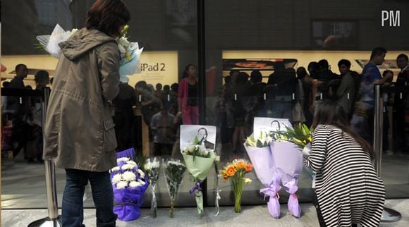 Hommage à Steve Jobs à Shangaï, en Chine.