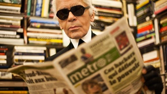 Karl Lagerfeld, rédacteur en chef d'un jour du journal Metro