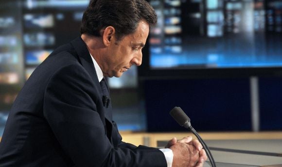 Nicolas Sarkozy, le 25 janvier 2010 sur le plateau de TF1.