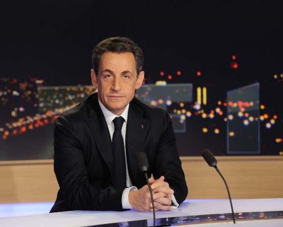 Nicolas Sarkozy sur le plateau de TF1, le 15 février 2012.