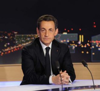 Nicolas Sarkozy sur le plateau de TF1, le 15 février 2012.