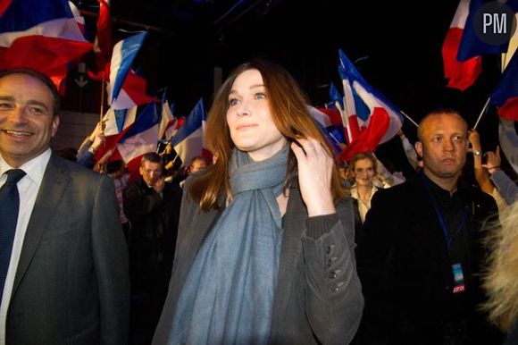 Carla Bruni-Sarkozy, lors d'un meeting de Nicolas Sarkozy en avril 2012.