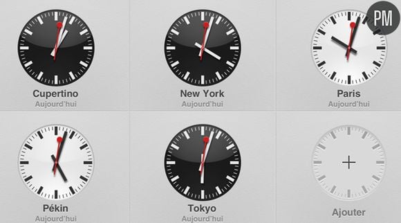 Les horloges de l'iPad.