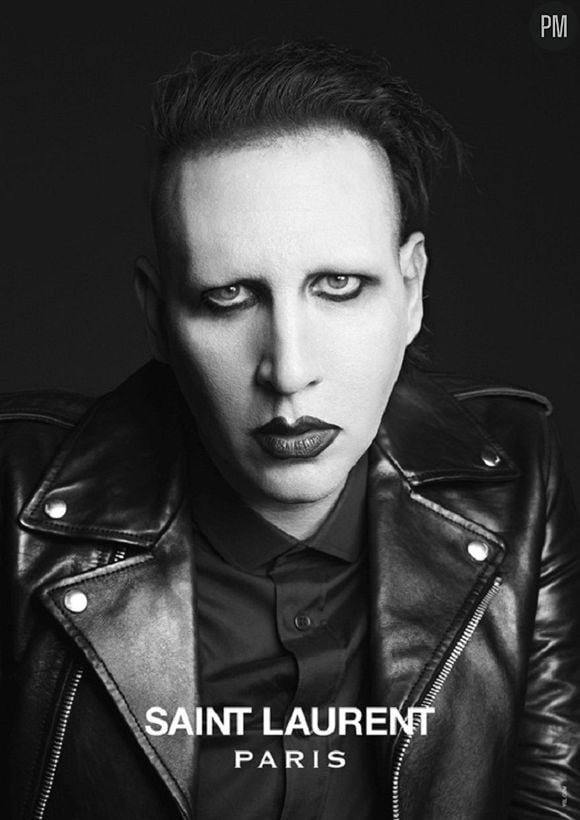 Marilyn Manson pose pour Saint Laurent Paris.