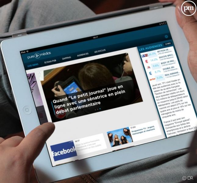 L'appli Pure Médias sur l'iPad.
