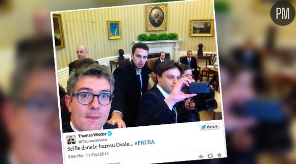 Le selfie posté par le journaliste du quotidien "Le Monde".