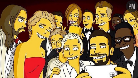 La selfie des Oscars, version Simpsons