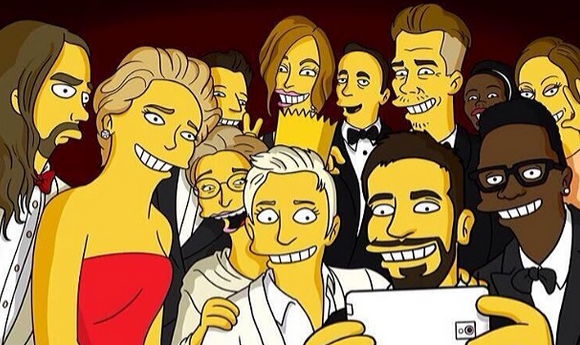 La selfie des Oscars, version Simpsons