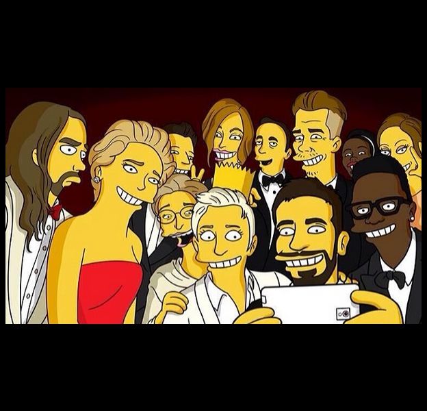 La selfie des Oscars, version Simpsons