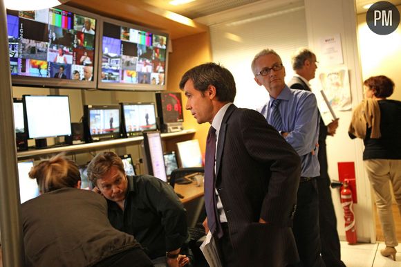 David Pujadas, dans la régie du 20 heures de France 2.