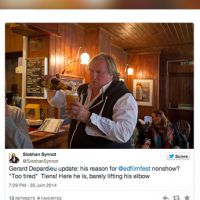 Vu dans un pub, Gérard Depardieu rate la projection de "Welcome to New York"