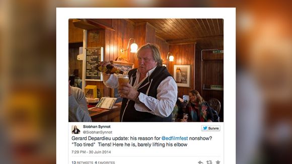 Vu dans un pub, Gérard Depardieu rate la projection de "Welcome to New York"